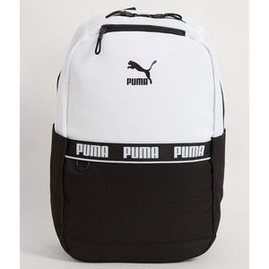 White and black puma linear backpack